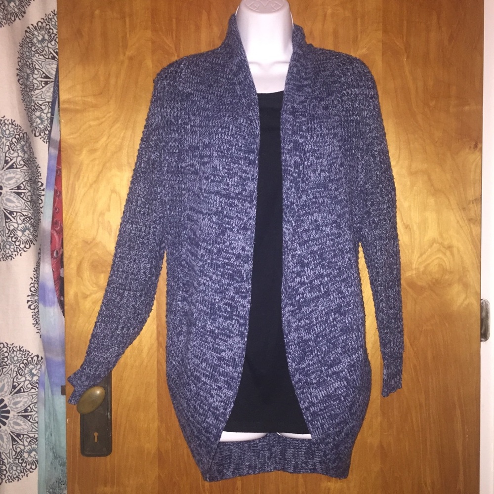 Derek Heart Heathered Blue Open Front Cardigan Size Medium